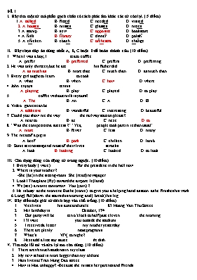 Bộ đề thi chọn học sinh giỏi Tiếng anh lớp 7